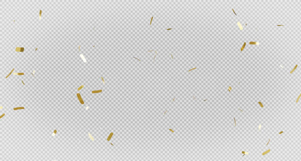 istock 3d render of golden confetti with flying. 1407028659