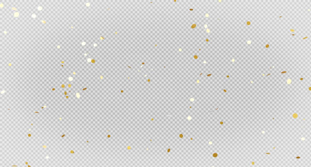 istock 3d render of golden confetti with flying. 1407028663