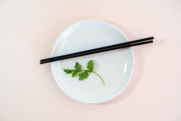 A plate and chopstick