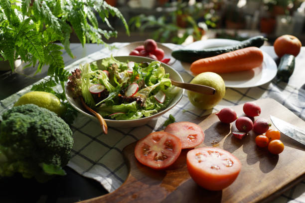 istock Morning breakfast with multi-coloured healthy salad bowl 1407029666
