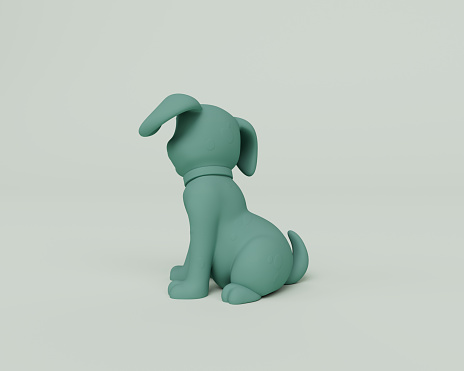 Cute fluffy character 3d render Abstract design element Minimalist concept