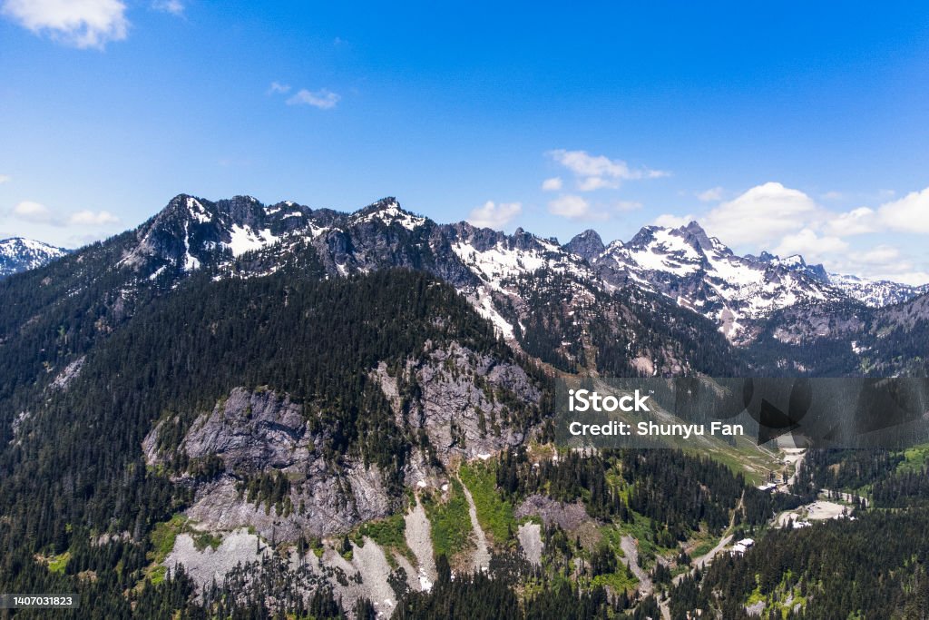North Cascades, Washington, from Pacific Crest Trail (PCT) Above Stock Photo