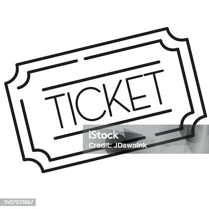 istock Summer Carnival admission ticket thin line Icon - editable stroke on white background 1407031867