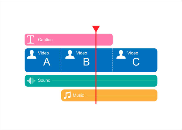 timeline-videobearbeitung - faders stock-grafiken, -clipart, -cartoons und -symbole