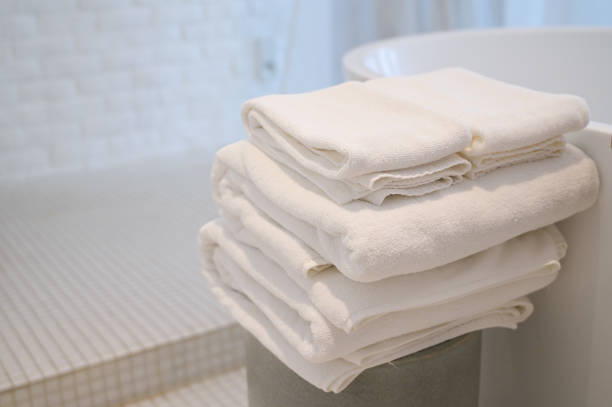 istock white soft towel in bathroom, interior design 1407036863