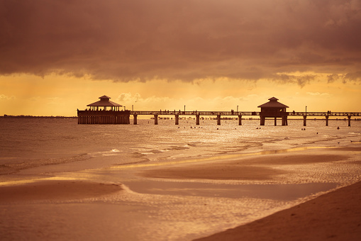 Fort Myers pier at sunset - Florida