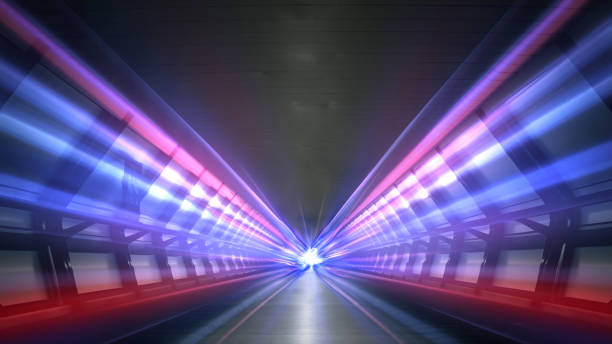 istock Rush hour fast car moving night city ,Fast moving traffic drives moving fast light each effect line light cg time lapse 1407042486