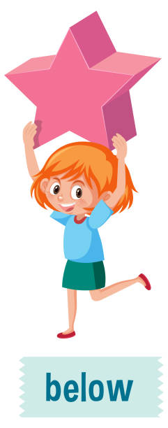 istock Preposition of place with cartoon girl and a box 1407048524