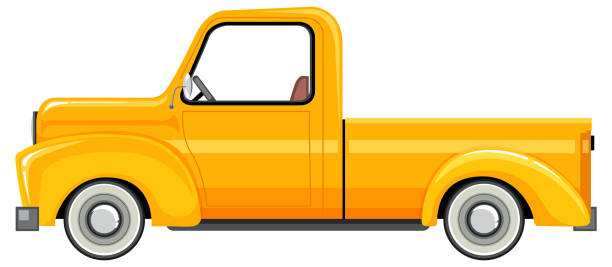 istock Classic truck car in cartoon style 1407051598