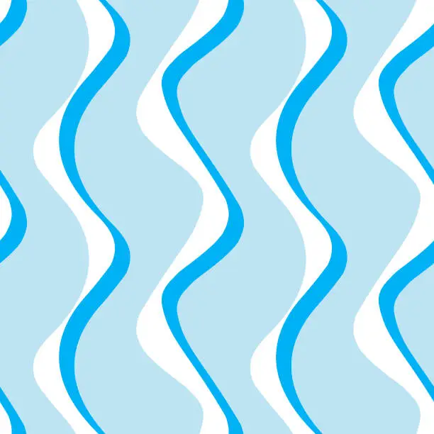 Vector illustration of Abstract wave twisting line seamless pattern broken blue white contrast fault background