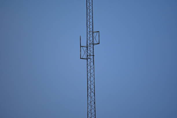 large antenna tower with antenna mounts