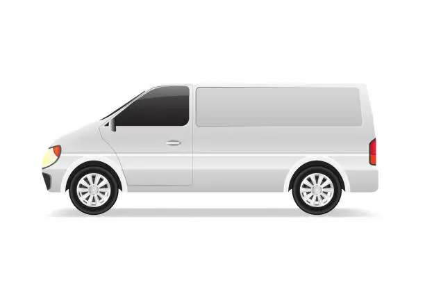 Vector illustration of realistic business cargo white van