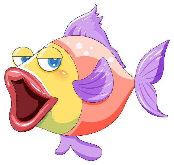 Cartoon Fish With Big Lips Stock Illustration - Download Image Now