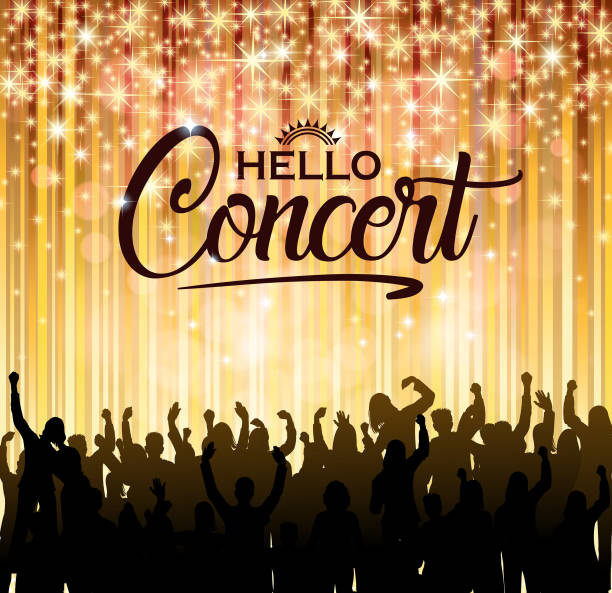 ilustraciones, imágenes clip art, dibujos animados e iconos de stock de luz de concierto de temporada - ciclo de conciertos