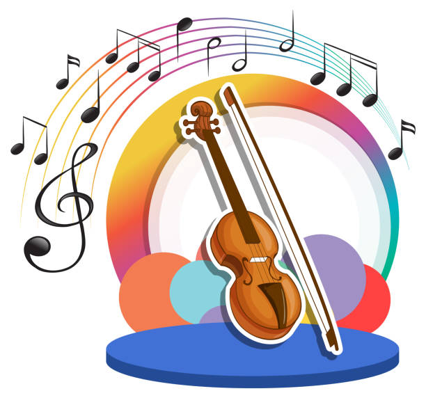 istock Violin with music melody symbol cartoon 1407065031