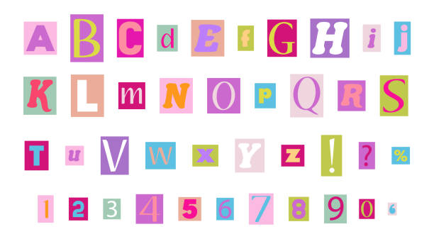 y2kスタイルのアルファベットのクリッピング - social networking retro revival sns alphabet点のイラスト素材／クリップアート素材／マンガ素材／アイコン素材