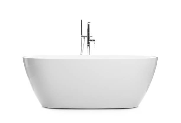 istock Modern clean ceramic bathtub isolated on white 1407072867