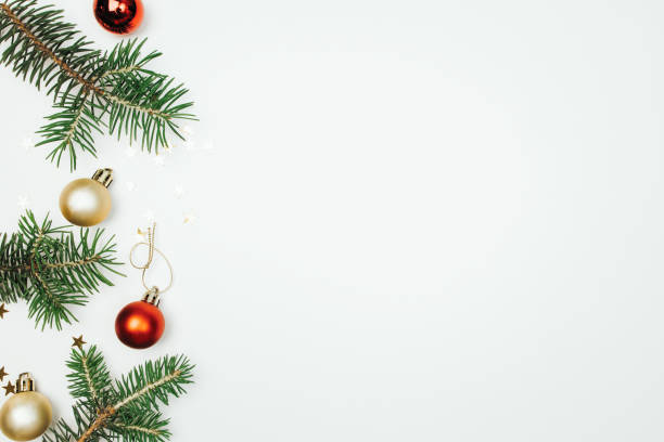 istock Spruce branches and Christmas balls 1407073554