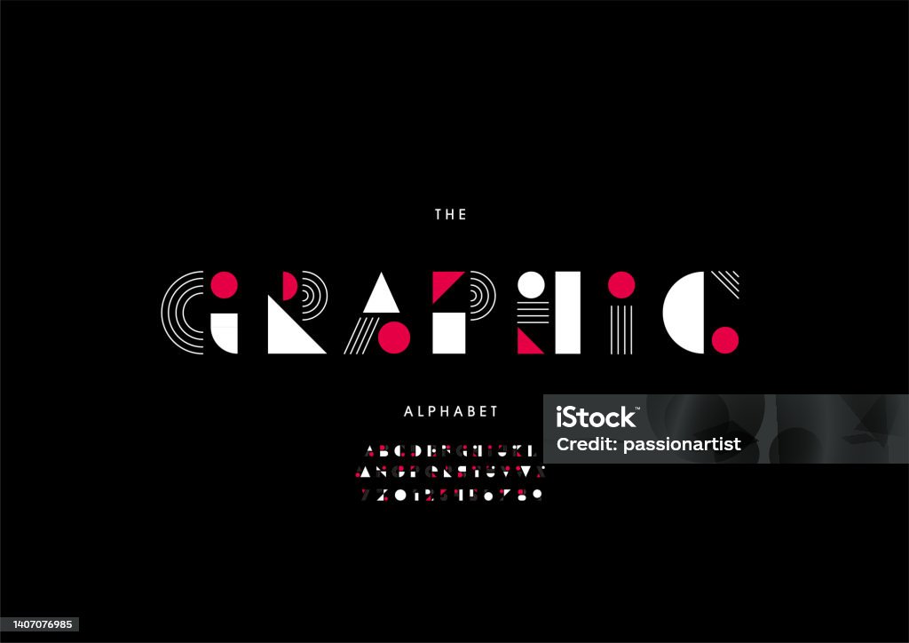 Stylized Graph Lettering Graphic Alphabet Stock Illustration - Download Image Now - Abstract ...