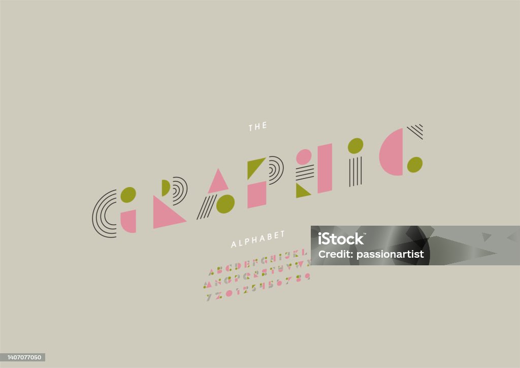 Stylized Graph Lettering Graphic Alphabet Stock Illustration - Download Image Now - Abstract ...