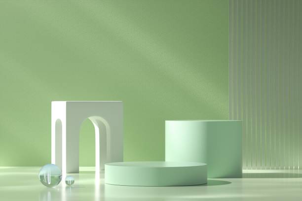 istock 3D rendered virtual product background of circular base 1407077880