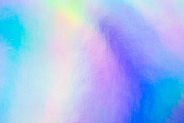 holographic rainbow foil iridescent texture abstract hologram background - iridescent imagens e fotografias de stock