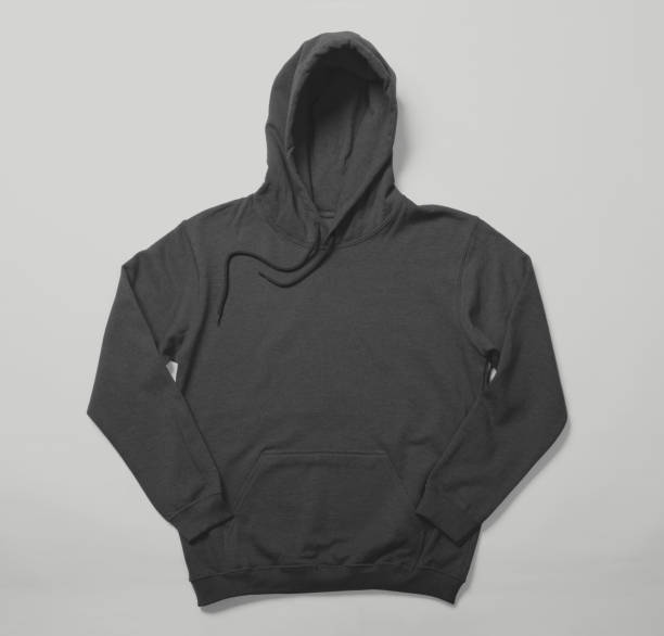black sweatshirts with hoodie for logo mockup template - huvtröja bildbanksfoton och bilder