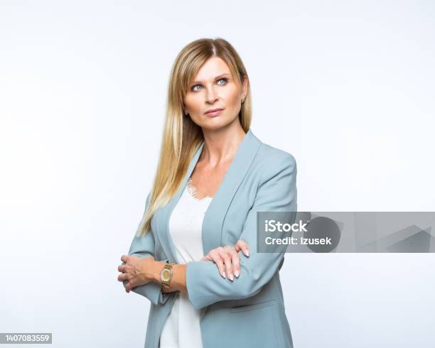 Portrait Of Confident Businesswoman Stock Photo - Download Image Now - 30-39 Years, Adult, Adults Only