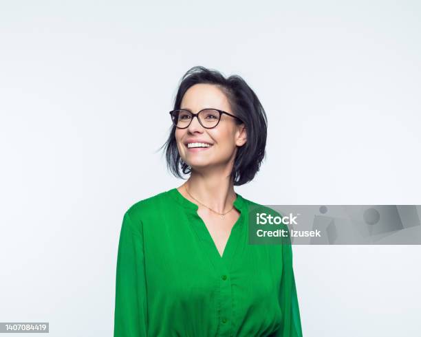 Portrait Of Happy Mature Women Stock Photo - Download Image Now - Women, One Woman Only, Portrait