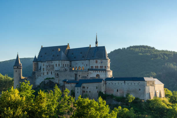 Vianden medieval Castle of Luxembourg The medieval castle of Vianden, Luxembourg vianden stock pictures, royalty-free photos & images