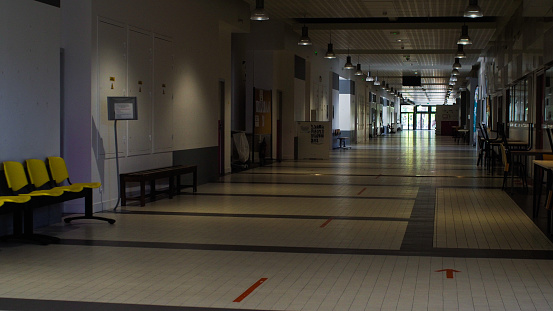 Empty university corridors