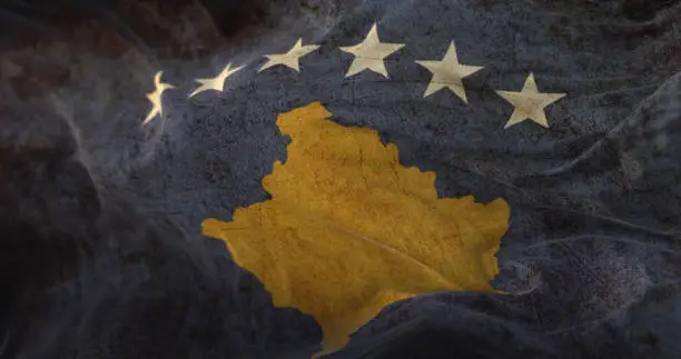Photo of Old flag of Kosovo waving