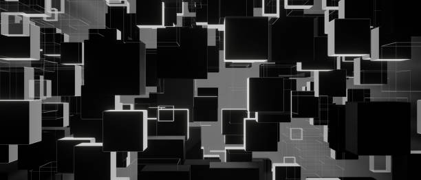 istock Abstract Dark Cubes Futuristic Design Background 1407096489