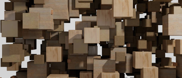 istock Wood blocks abstract background 3D Illustration 1407096953