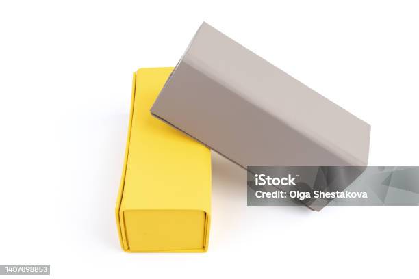 Gray Box Map Yellow Yellow And Grey Box For Decorate Or Keep Something On White Background ...