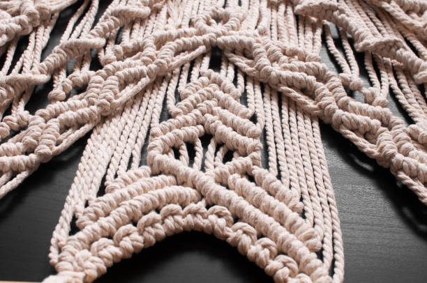 istock threads in the style of macrame on  black background 1407101421