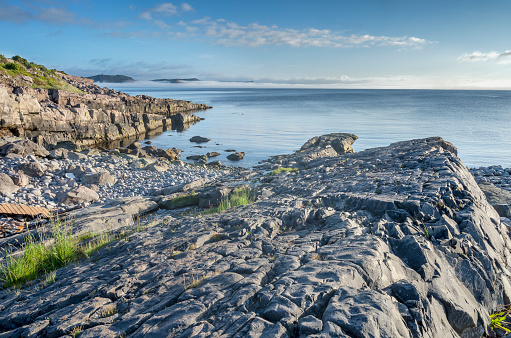 Slope of naked rock and view at Verdens Ende, Tjøme Vestfold, Norway
