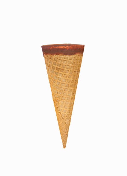 istock Ice-cream cone with chocolate on top isolated on white background 1407119055