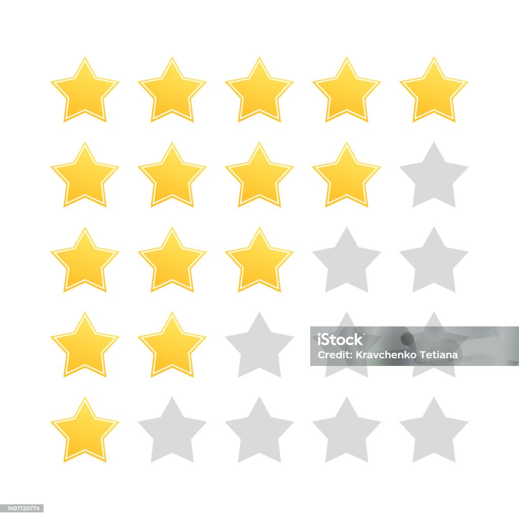 Các Ngôi Sao Màu Vàng Phẳng Ghi Điểm Nút Phẳng Với Điểm Sao Màu ...