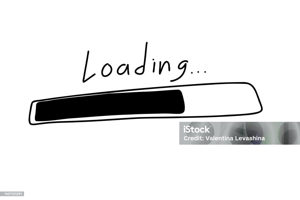 Loading Bar In Sketch Style Hand Drawn Loading Process Doodle Loading ...