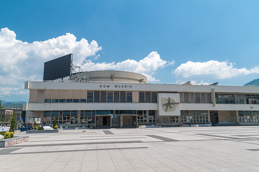 Sarajevo, Bosnia and Herzegovina - June 3, 2022: Dom Mladih (Youth Centre Skenderija).