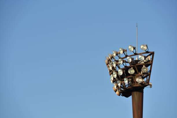 istock Light pole of sport ground 1407125126