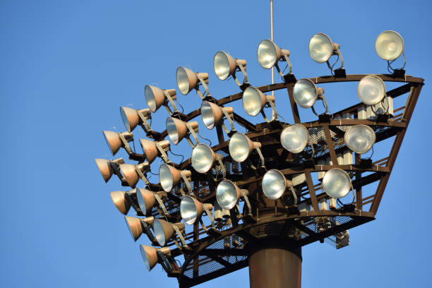 istock Light pole of sport ground 1407125130