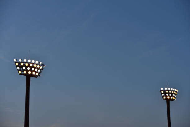 istock Light pole of sport ground 1407125135