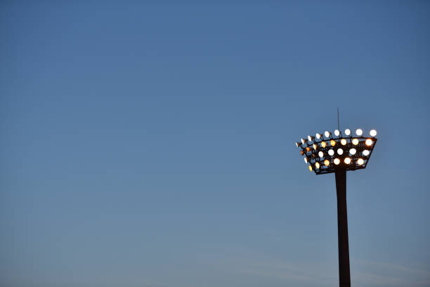 istock Light pole of sport ground 1407125144