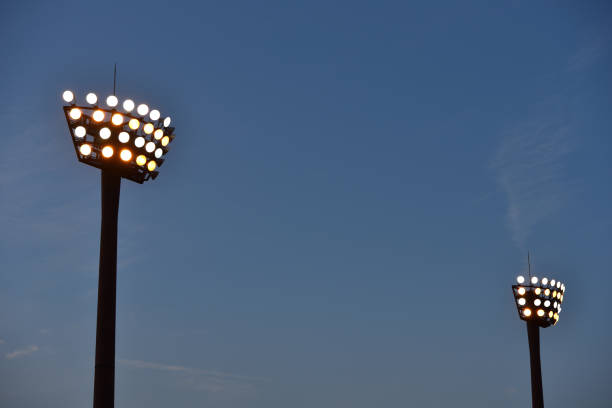 istock Light pole of sport ground 1407125152