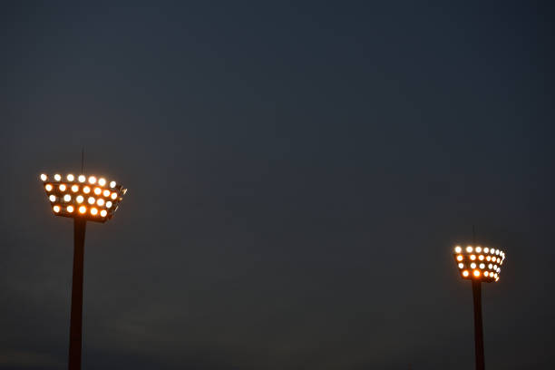 istock Light pole of sport ground 1407125160
