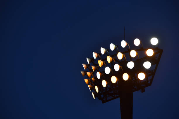 istock Light pole of sport ground 1407125161