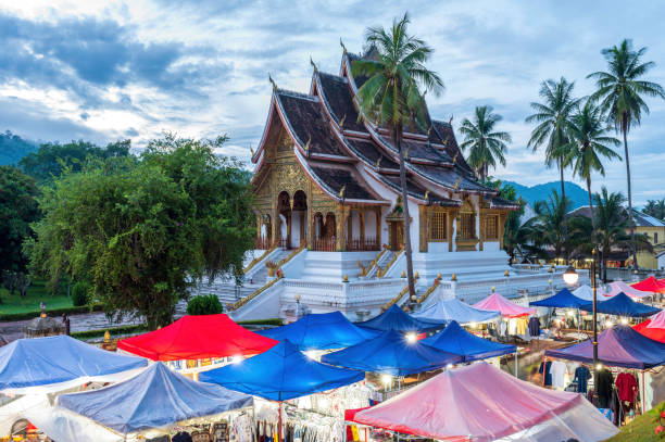 Wat Ho Pha Bang  , Luang Prabang , laos stock photo