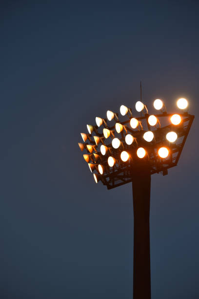istock Light pole of sport ground 1407125667